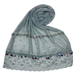 Designer Double Lace Hijab - Green